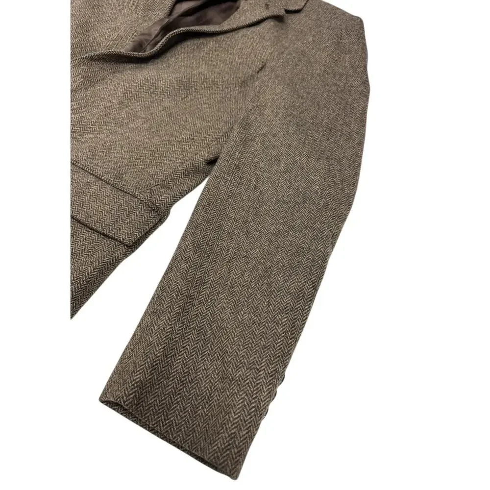 J.Crew Ludlow Blazer Yorkshire Tweed Moon Men 40R Brown English Wool Sport Coat